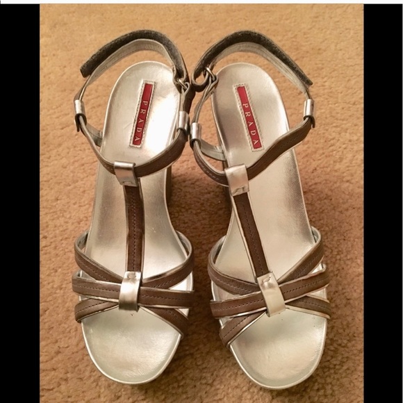 Prada wedge sandals 7.5 - Picture 3 of 6